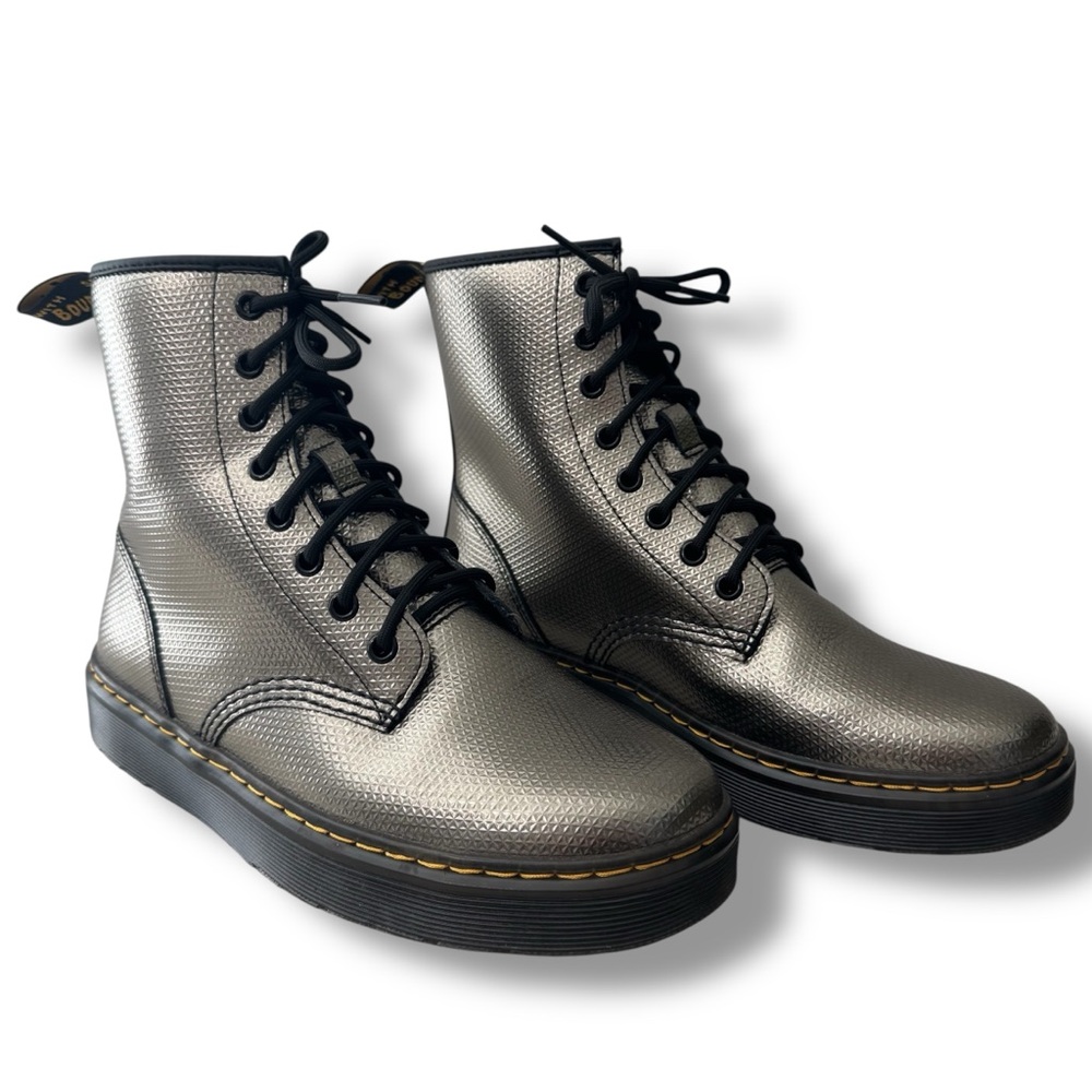 Dr Martens Zavala Metallic Alumix Hex Platform Combat Boots Size 8 - Picture 4 of 11